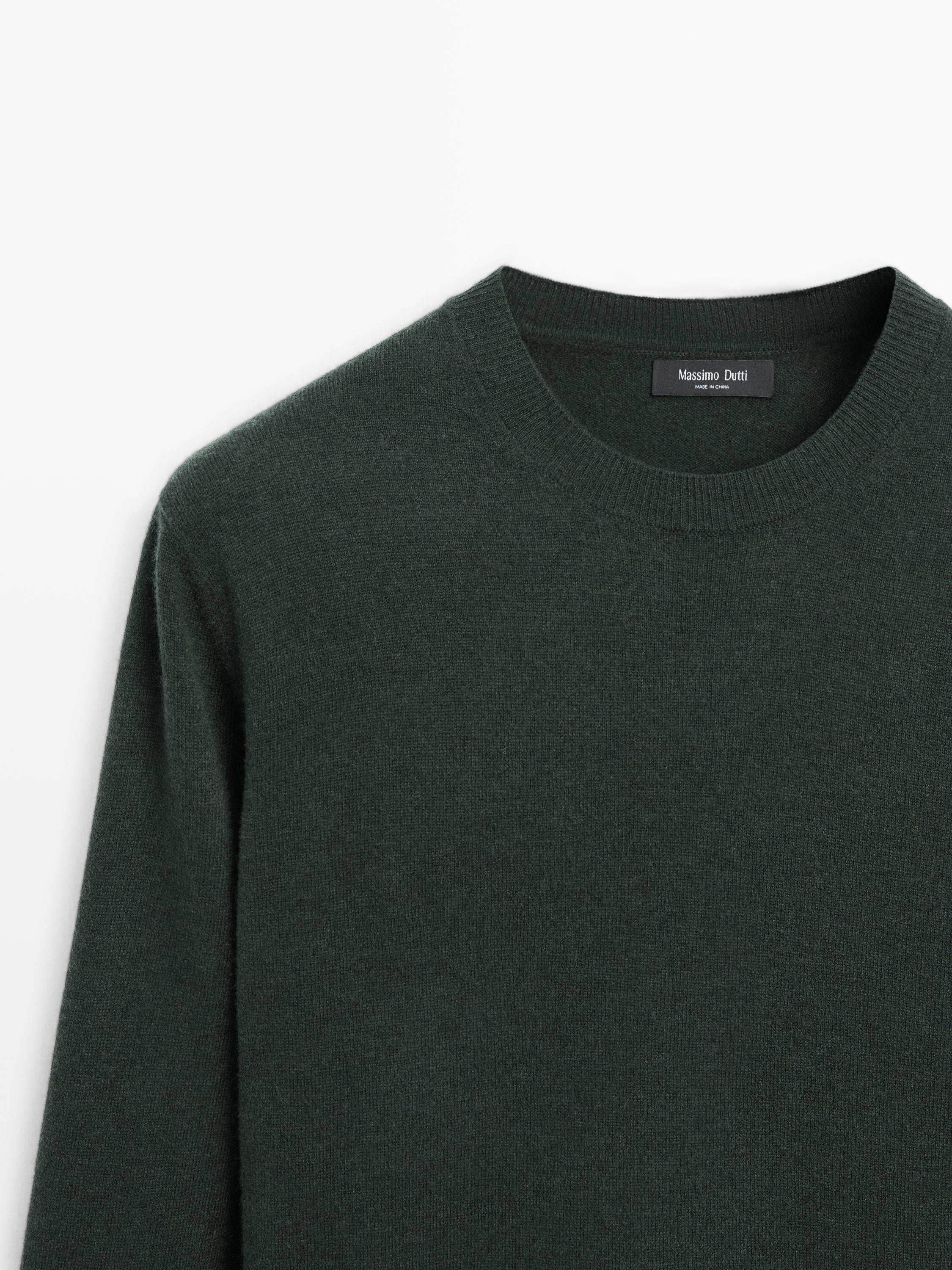 Wool blend crew neck sweater